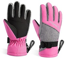 Kids Winter Gloves-3M Thinsulate Snow Medium Fits:9 12years old Pink