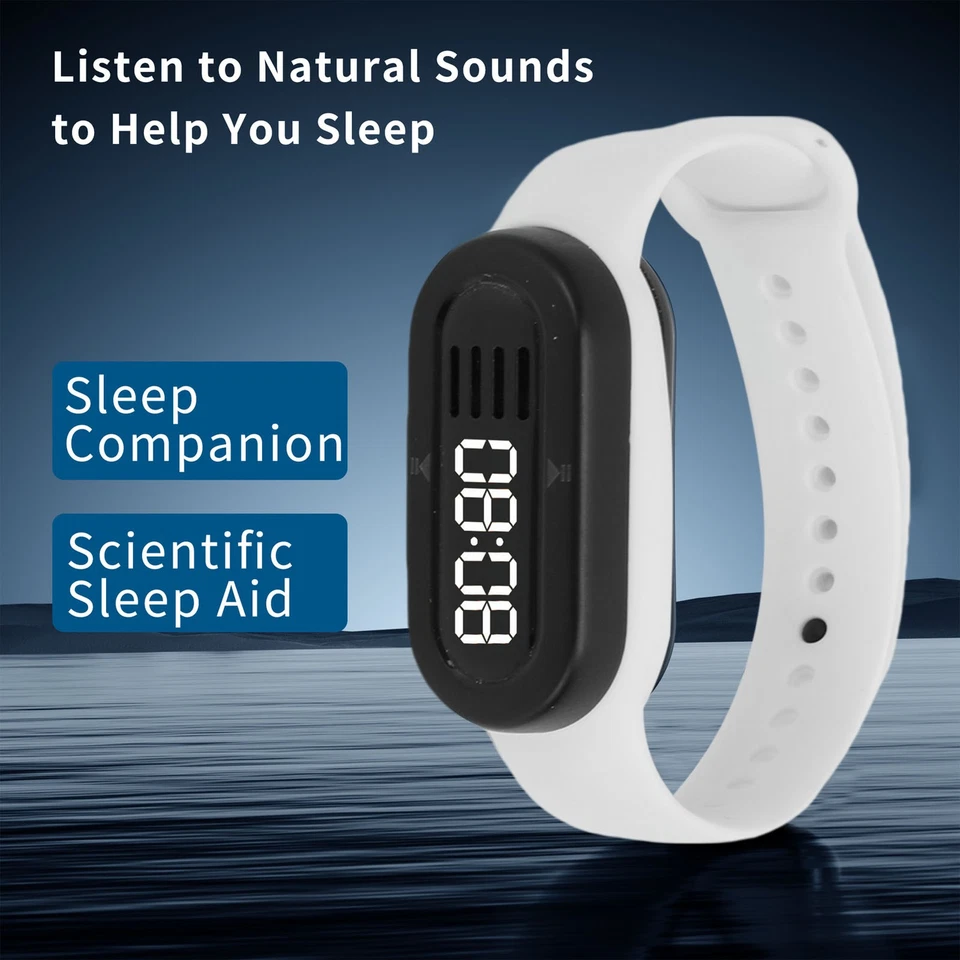 White )Smart Bracelet With Speaker MP3 Player LED Digital Display Wa ↑ - Image 2 of 4