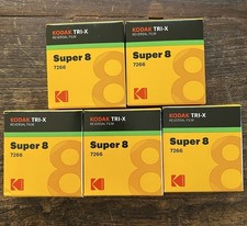 Kodak Tri-X 7266 Super 8 Reversal Film 5 rolls 