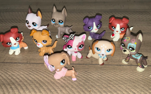 Littlest Pet Shop LPS Lot 10 FAKES Dogs Daschund, Husky, Great Dane w ...