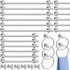 30 Pcs Bathroom Hardware Set, 23.6 Inch Brushed Towel Bar Ring Toilet Paper Hold