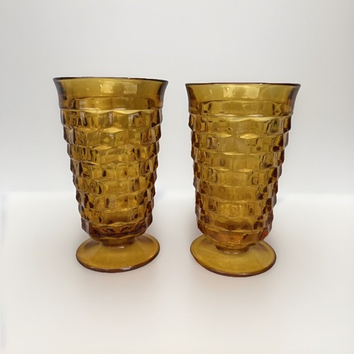 Vintage Indiana Glas Whitehall Bernstein Standbecher - 2er Set - 6" MCM