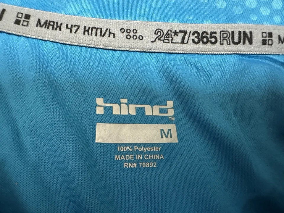 Men's Hind Athletic Running Blue Reflective Short Sleeve T Shirt Medium NWOT - Image 4 of 4
