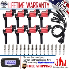 8 Ignition Coils UF378 & 16 Spark Plugs & Wires For 2003-05 Dodge Ram 1500 5.7L