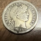 1915 Barber Liberty Head Dime 90% silver Actual coin Worth To Fill A Spot