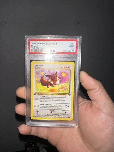 1999 Eevee 51/64 Jungle 1st Edition Vintage Pokemon Card PSA 9 Mint