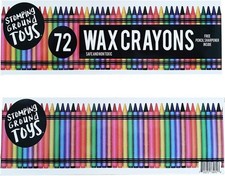72 Wax Crayons Set Multicoloured with Crayon Sharpener Art and Crafts School