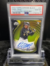 2022 Oneil Cruz Topps Chrome Black PSA  10 Rookie Auto Gold Refractor AUTO /50