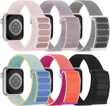 6 Pack Sport Nylon Loop Band Compatible with Apple Watch Band 38Mm 40Mm 41Mm 42M