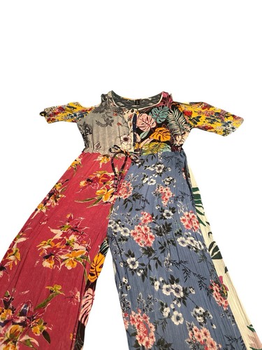 Scared Threads Overalls Women S/M Hippie Boho Festival Open Shoulder Jumpsuit
