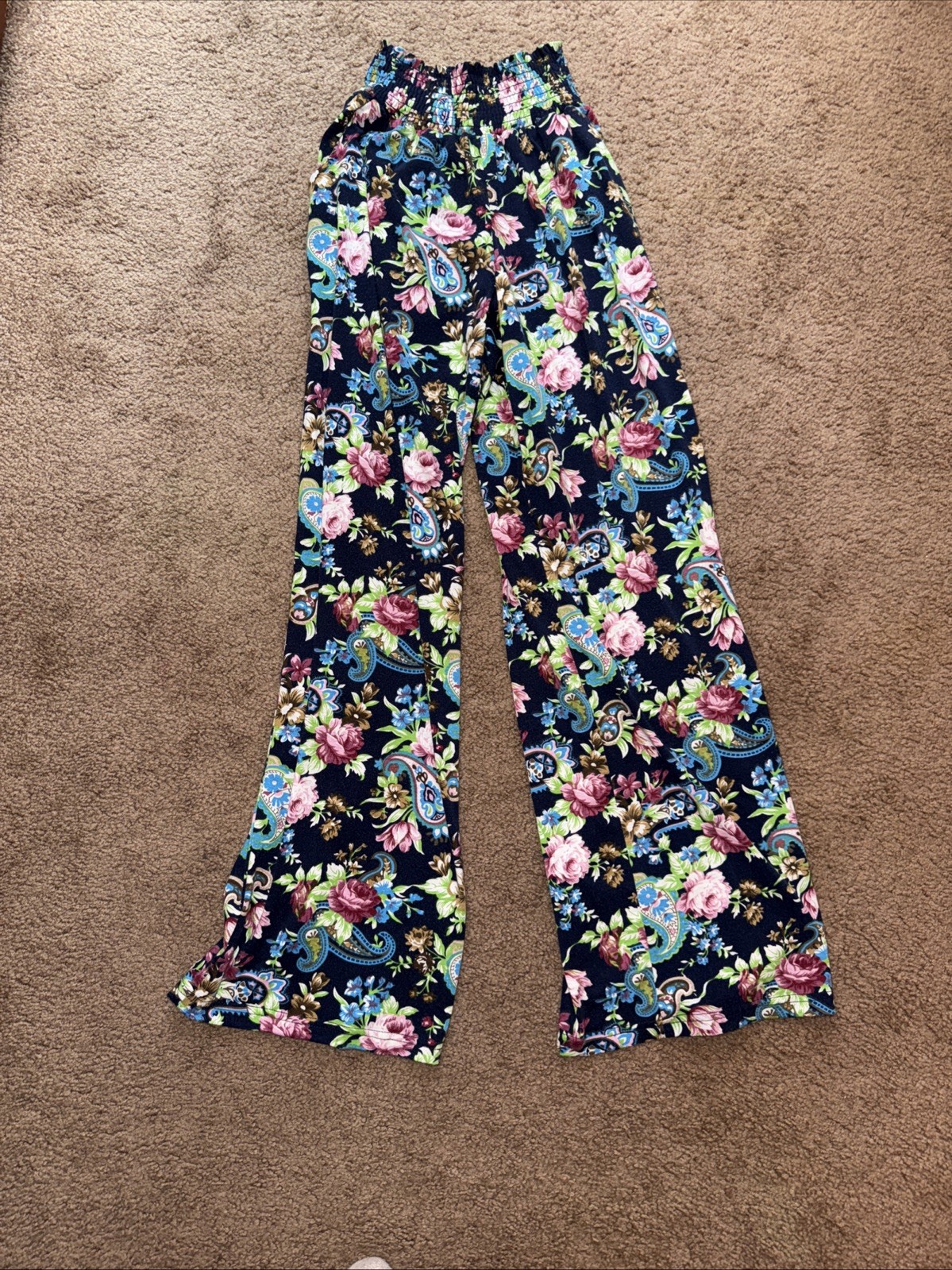 Urban Coco women’s small pants elastic waist, side pockets, boot cut