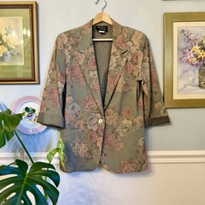 Vintage Floral Cottagecore Blazer Womens Small 90s Boho Feminine Rose Romantic