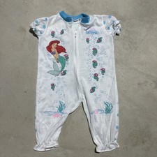 Vintage Disney Little Mermaid Girl Zipper Pajama Ariel Y2K Vintage SZ M Toddler