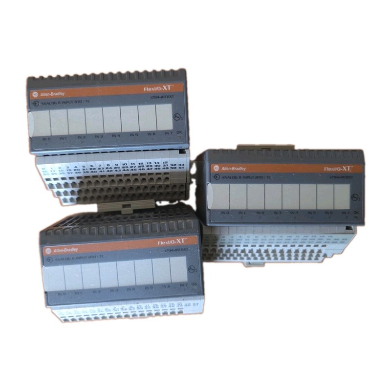Pre-owned Allen Bradley 1794-IRT8XT /B FLEX I/O-XT Analog Input Modules Lot Of 3