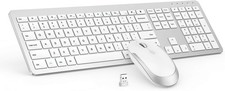 Wireless Keyboard and Mouse Combo Full Size Slim 2.4G with Numeric Keypad