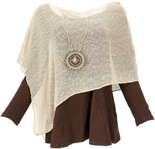 Goa Poncho, Sommerponcho, Festival Poncho, Pixi Poncho - beige