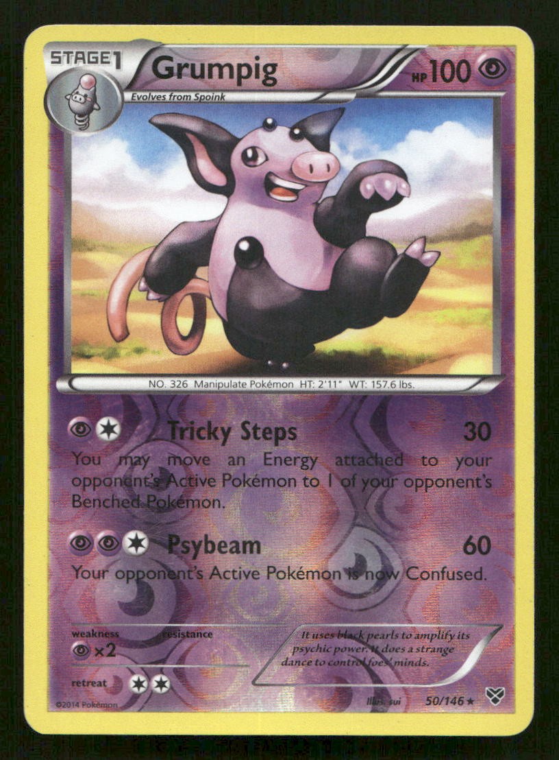 Grumpig Reverse Holo Rare XY Base Set 50/146 MP