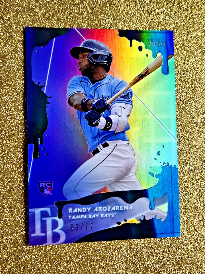 Randy Arozarena 2020 Topps X Steve Aoki Blue Frosting Holo /77 Rookie SSP RC #50 - Image 4 of 4
