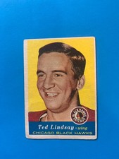 57/58 Topps #21 Ted Lindsay Chicago Black Hawks HOF VG-EX