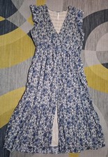 Anthropologie The Peregrine Midi Dress in Blue Floral XL
