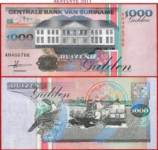 SURINAME 1.000 1000 GULDEN 1 7 1993 P 141a VF++/AXF free shipping from 100$