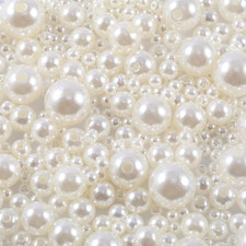 1970Pcs Pearl Beads for Jewelry Making, 6 Size Bead with Hole for Bracelets Neck