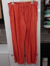 Coral orange Linen Trousers Wide Leg next Parallel Regular