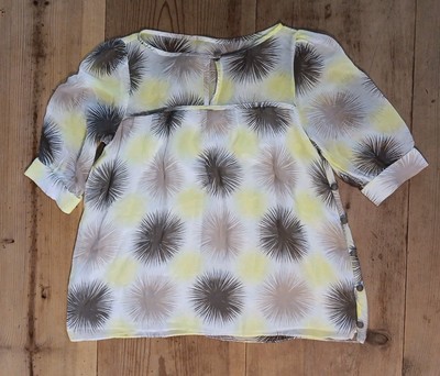 An Original Milly Of New York Blouse Womens 4 Sheer Silk Blend Button Accent 