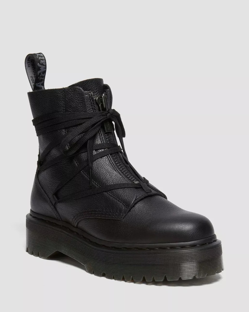 Dr. Martens ブラックJarrickII 厚底 DR. MARTENS JARRICK II LACED ZIP FRONT LEATHER PLATFORMS