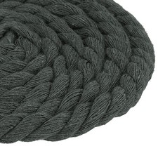 Twisted Cotton Rope, 12mm x 11Yards 3 Strand Twisted Cotton String Dark Gray 