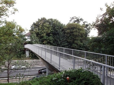 Photo A2 Footbridge over the A2 East Rochester Way Bexley This bridge is c2011