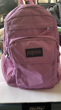 JanSport Pink Solid Kids Backpack Bottle Pocket Zip Polyester School Travel
