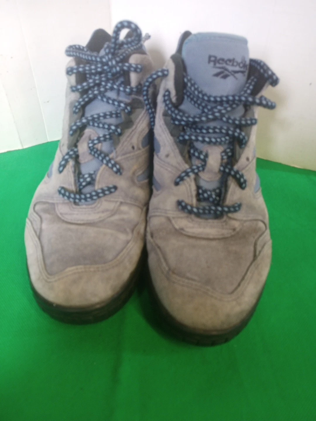 Reebok RA403 Hexalite Hiking Camping Boots Gray Blue Suede Leather 8