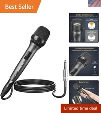 Dynamic Handheld Vocal Microphone with 4.5M XLR Cable for Studio and Karaoke