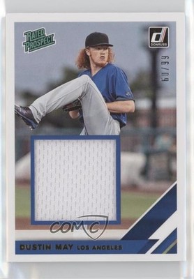 2019 Panini Donruss Rated Prospect Material Gold 60/99 Dustin May #RPM-DM 4tr