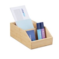 Schreibtisch Organizer BüRo Ordnungssystem Bambus Utensilienbox 3 FäCher