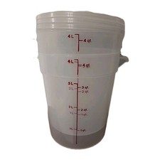  2 Pack Cambro 4 Qt Round Food Storage Containers with 3 Lids