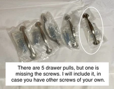 Set Of 4 ~ 3” Half-Round Foot (76 mm) Center-to-Center Satin Nickel Drawer Pull