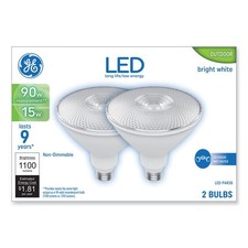 GE 93129298 15 W LED PAR38 Non-Dimmable Flood Light Bulb - Bright WT (2/PK) New