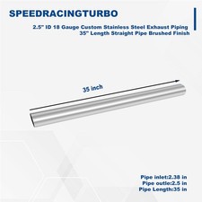 2.5 Od Custom Diy 35 Long Brushed Straight Exhaust Pipe Tube Stainless Steel 2.5 Od Custom Diy 35 Long Brushed Straight Exhaust Pipe Tube Stainless Steel