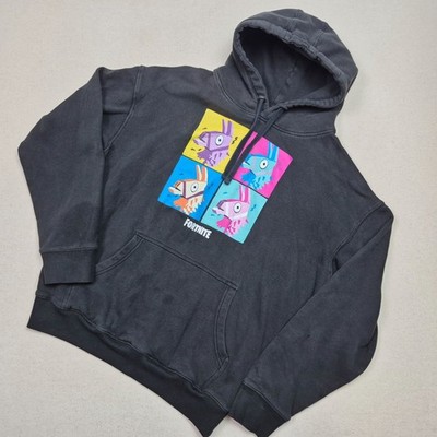 Fortnite Men's Black Loot Llama Logo Hoodie Sz XL Andy Worhal SUPER RARE
