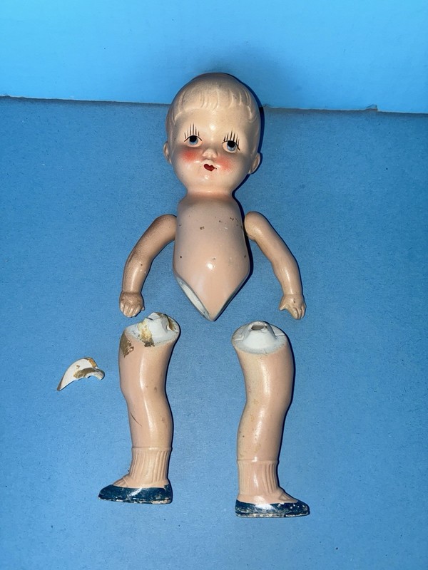 Antique Vintage German Bisque doll For Parts