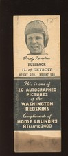 1941 Home Laundry Washington Redskins Matchbooks Andy Farkas GD *d2