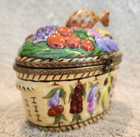 Vintage LARGE Limoges Fruit Vegetable Fish Basket Peint Main Trinket Box — photo 2