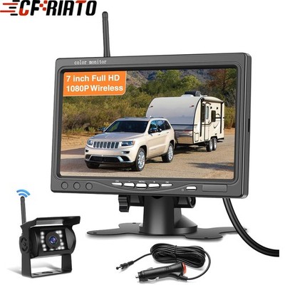7'' Monitor Digital Wireless Rear View Backup Camera Kit for Truck Trailer Bus RV