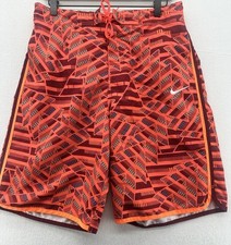 Nike Men’s Swim Trunks Medium Longer Length Black Athletic Board Shorts Pockets