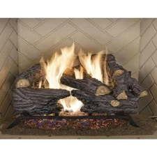 Emberglow 18in Natural Gas Fireplace Heater Log Set: Split Oak, Vented Realistic