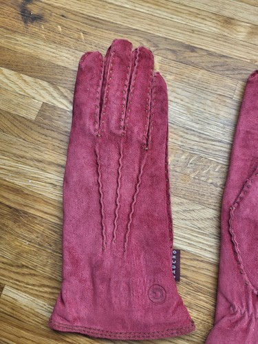 Guanti vintage in camoscio rosso Gaucho taglia 6 1/2 - Foto 3 di 6