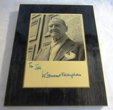 SIGNED AUTHOR SOMERSET MAUGHAM PHOTO PERSONALIZED TO JIM SLOAN PHOTOGRAPHER