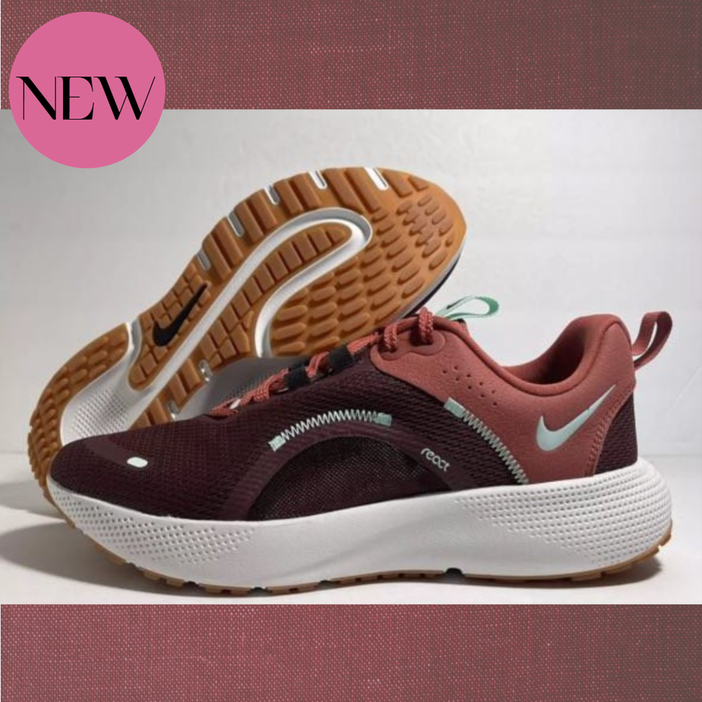 Nike React Escape 2 Womens Running Shoes Burgundy Mint Sizes 7.5-10